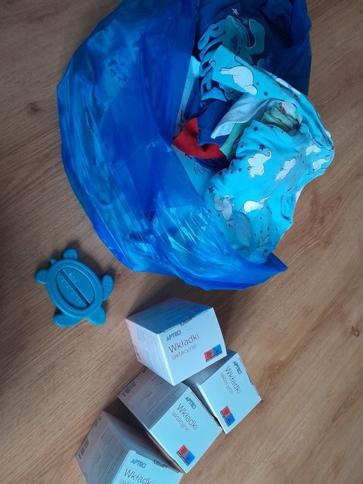 Paka Zestaw 55szt ubranek 56-68 chłopiec/unisex + gratisy