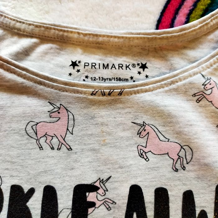 Koszulka, t-shirt Primark, 12/13 lat, 152/158 cm, jednorożec, Unicorn.