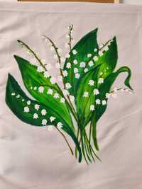 Poszewka dekoracyjna Obraz ręcznie malowany na poduszce kwiaty wiosna