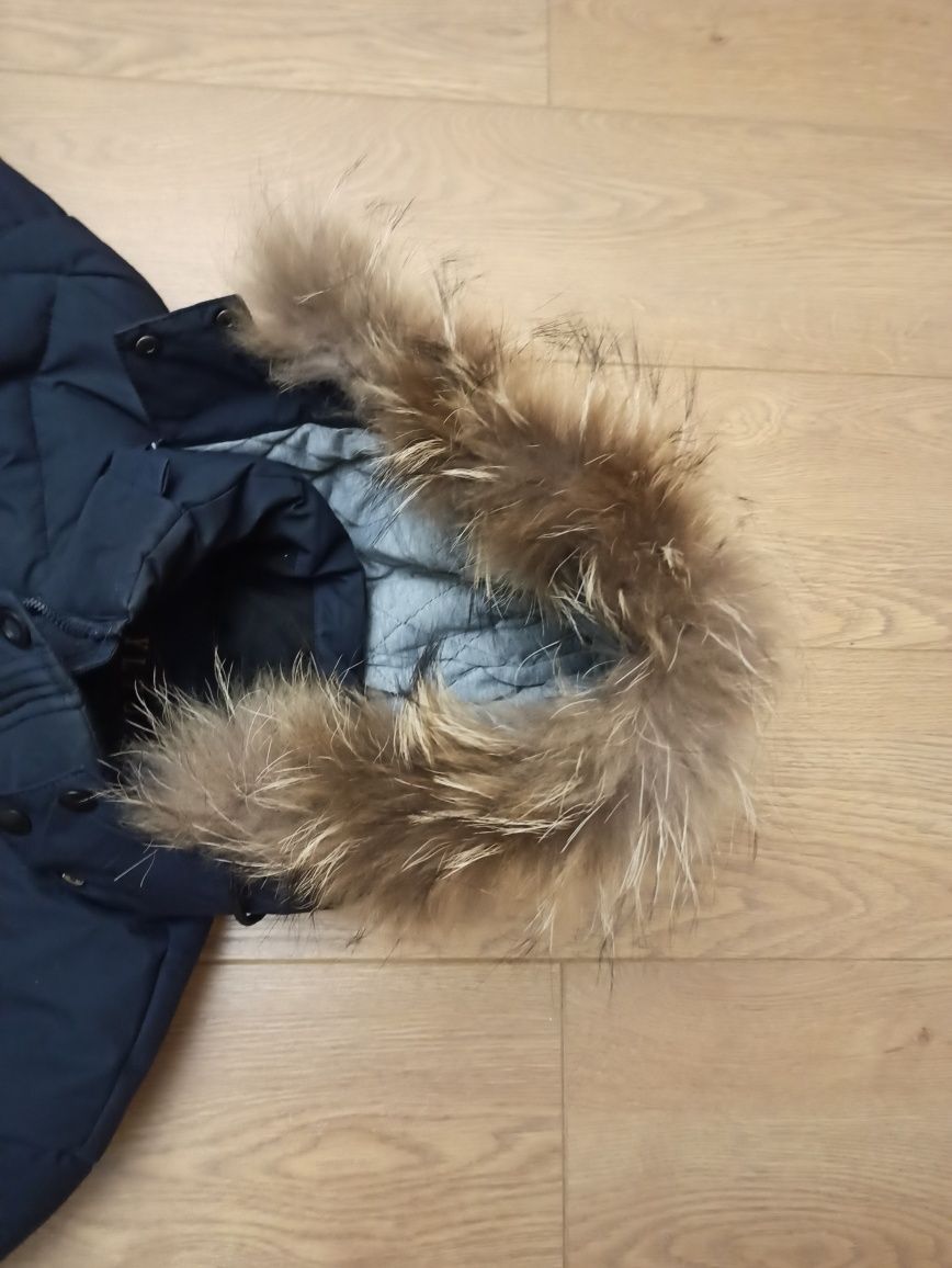 Фирменная зимняя куртка/парка с натуральным мехом YLZJ, тёплая