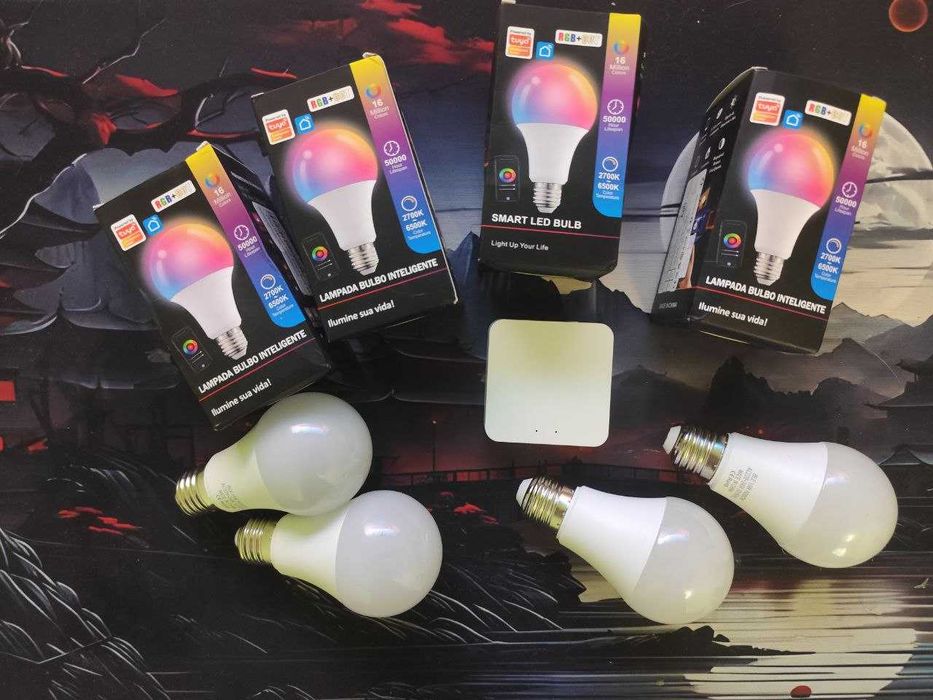 Повний набір Смарт Ламп 8 шт + Wi-Fi Хаб | E27 15Вт RGB+CCT Tuya