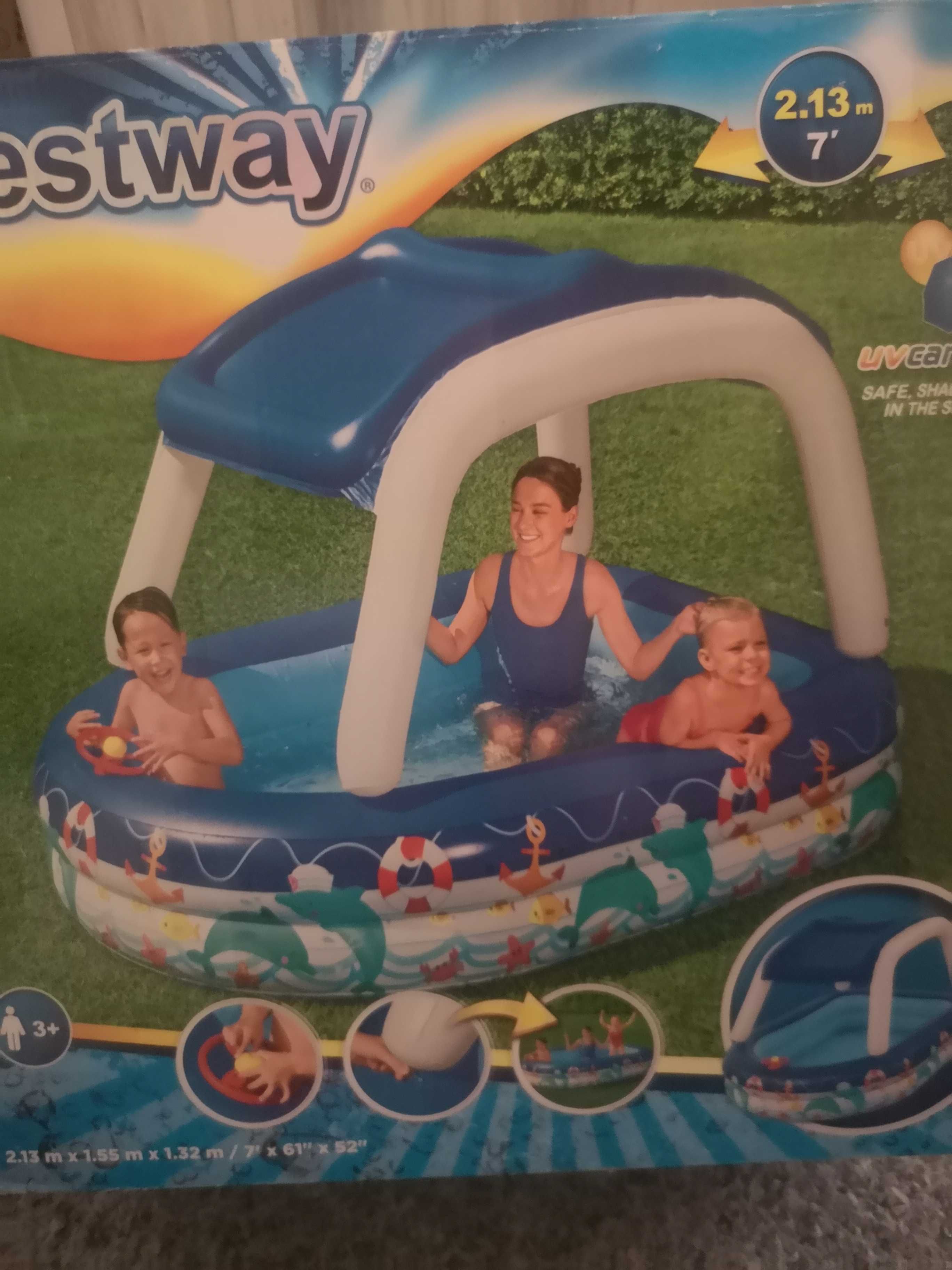 Basen, domek z kierownicą, daszek