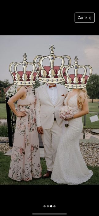 Suknia ślubna 2w1 rybka, księżniczka. 40-42