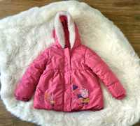 Kurtka zimowa 104 110 płaszcz z kapturem Peppa różowa dla dziewczynki