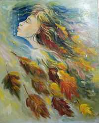 Картина маслом "Девушка Осень"