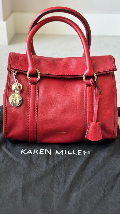 Сумка червона шкіряна KAREN MILLEN England