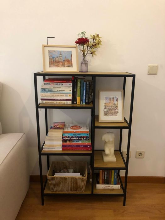 Estante TRAPPEDAL 5 prateleiras cor carvalho/preto