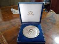 Medalha com banho a prata e estojo Oficial Expo'98