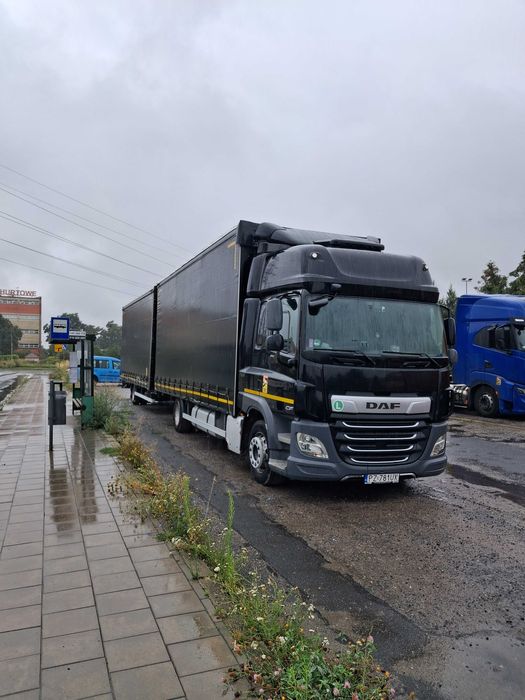 DAF CF 370 ZESTAW PRZESTRZENNY 7,7m+7,7m/DMC29000kg/Przyczepa Gniotpol