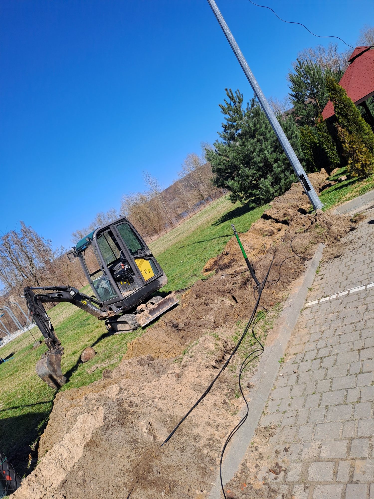 Wykopy minikoparka szamba przyłącza deszczówki drenaż gruz wywrotka