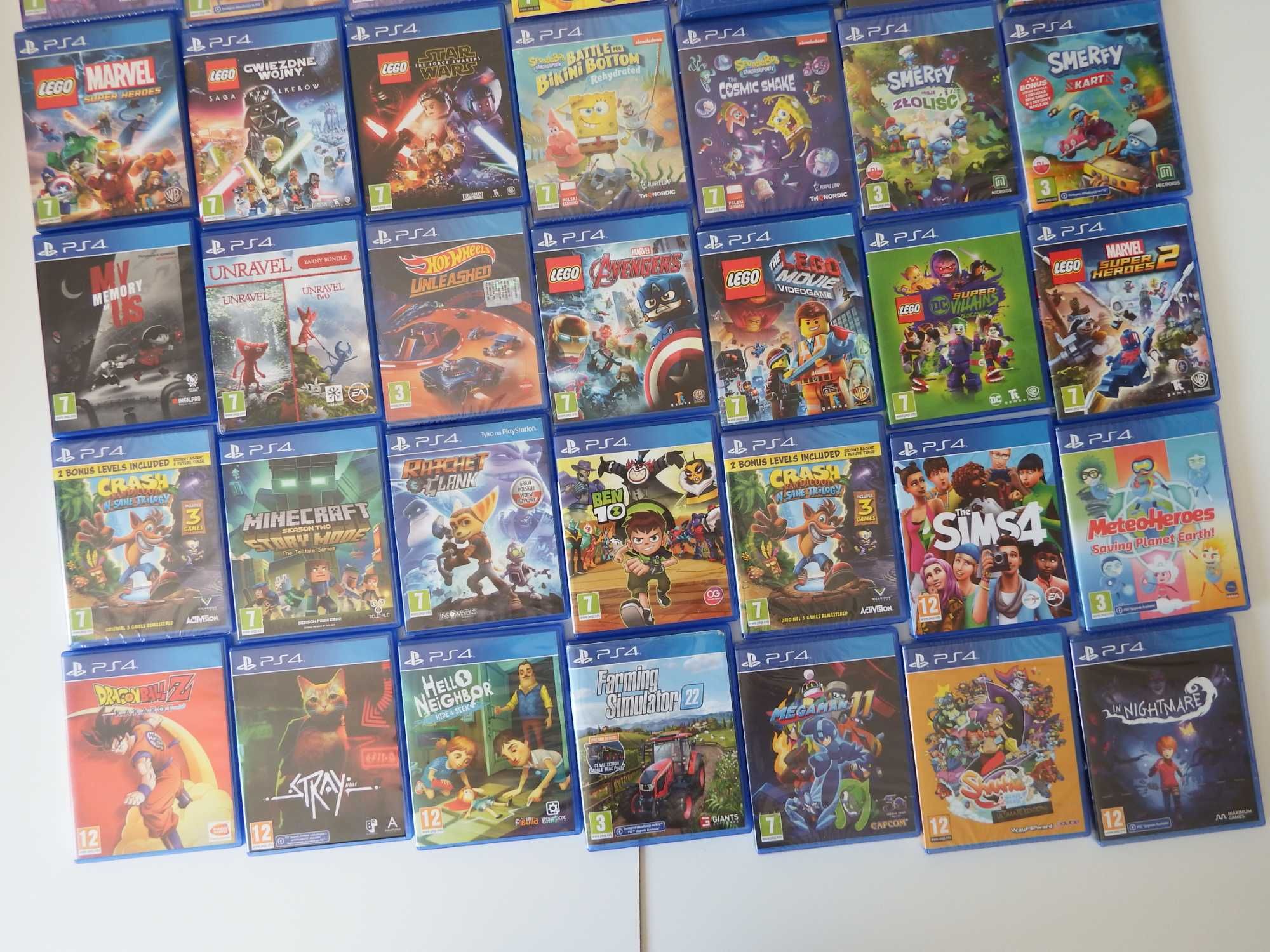 GRY DLA DZIECI PS4 PS5 LEGO Crash Kangurek Kao FARMA Simsy Asterix