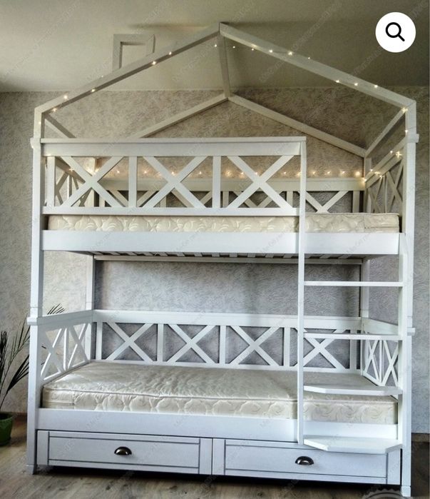 Ліжко двоярусне, двоповерхове, двухъярусная деревянная кровать Тонни