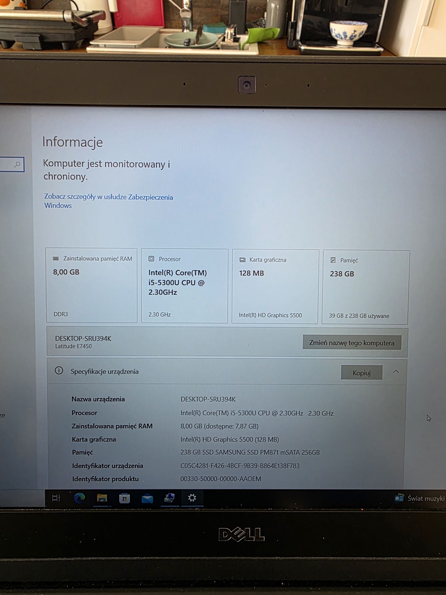 Laptop dell latitude e7450 i5-5300u 8gb ram 256 ssd