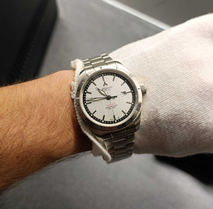 Piękny zegarek męski Atlantic Seaflight, szafir, praktycznie nowy!