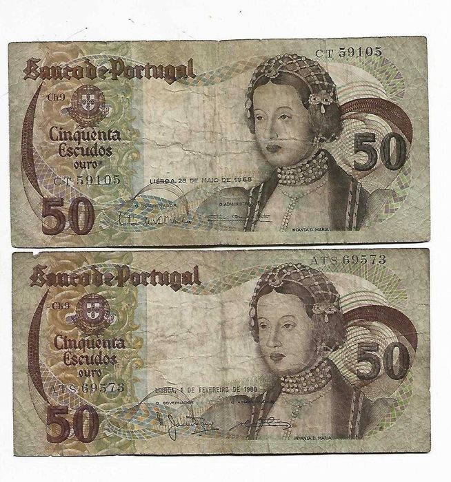 Duas Notas de 50$00