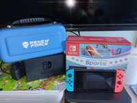Nintendo switch+Nintendo sports+etui i szybka ochronna