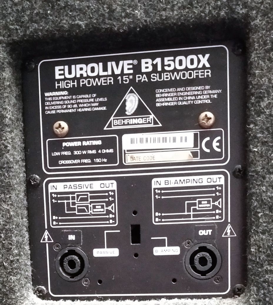 Пасивний сабвуфер Behringer Eurolive B 1500X - 2шт.