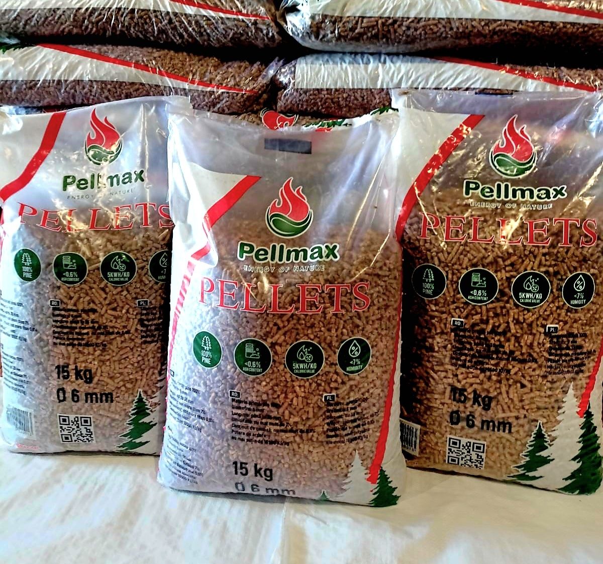 Pellet PELLMAX (pal. 990kg) Pellegreeno 18,5 MJ/kg pelet workowany