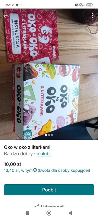 Gra karciana z literkami oko w oko