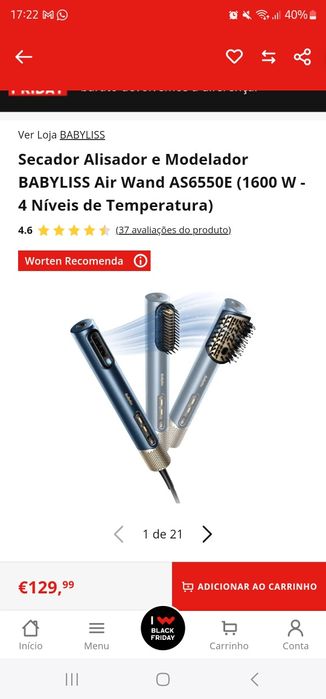 Secador Alisador e Modelador BABYLISS Air Wand