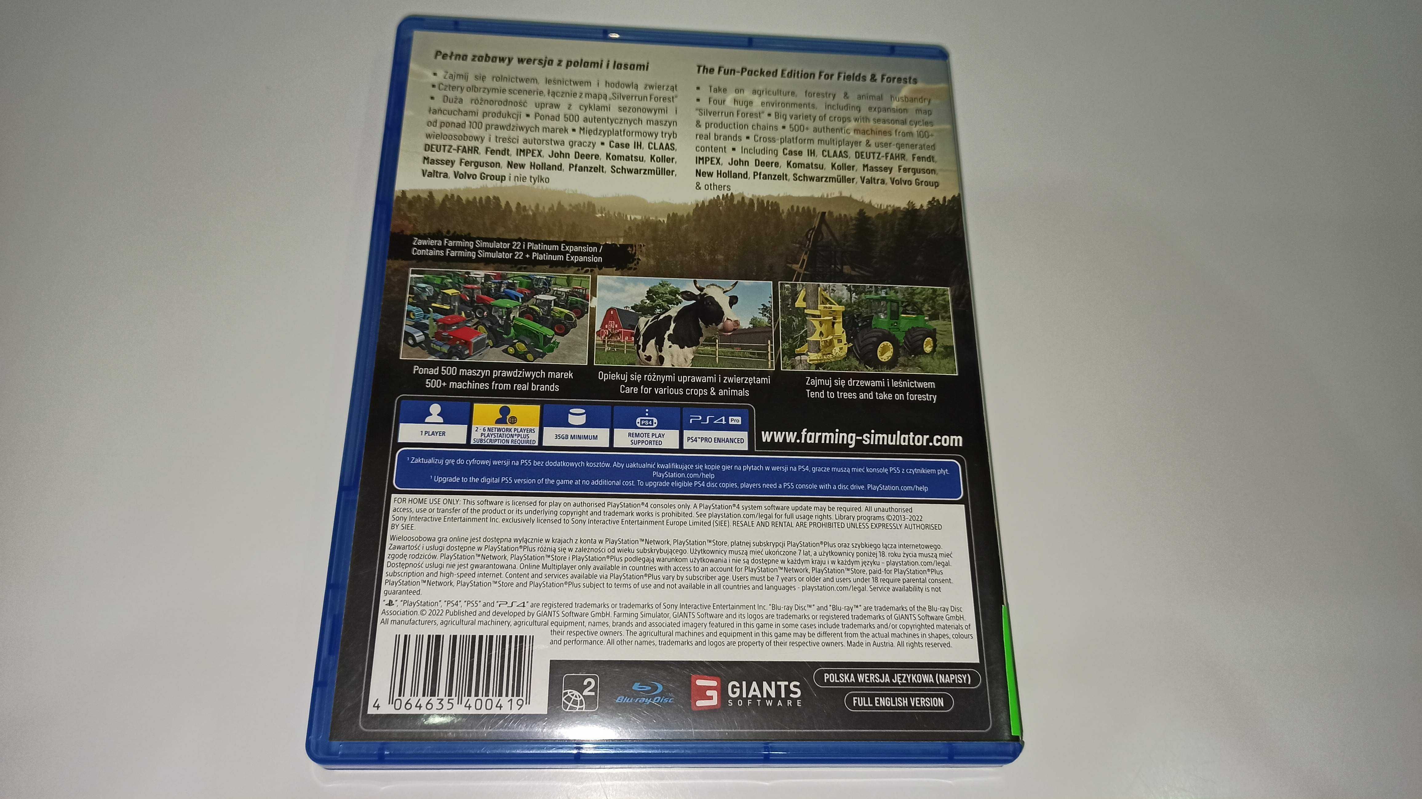 ps4 FARMING SIMULATOR 22 platinium edition PL po polsku + DLC traktory