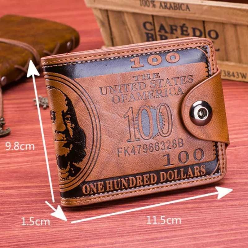 Кошелек "100$ долларов" портмоне мужское кожзам бумажник!