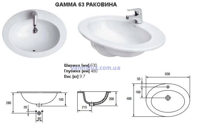 Новый! Умывальник Cersanit Gamma врезной рукомойник мойка eko35