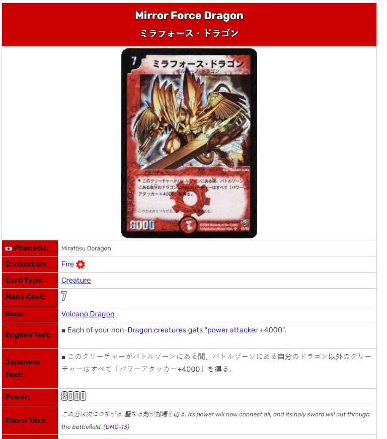 Mirror Force Dragon Duel Masters