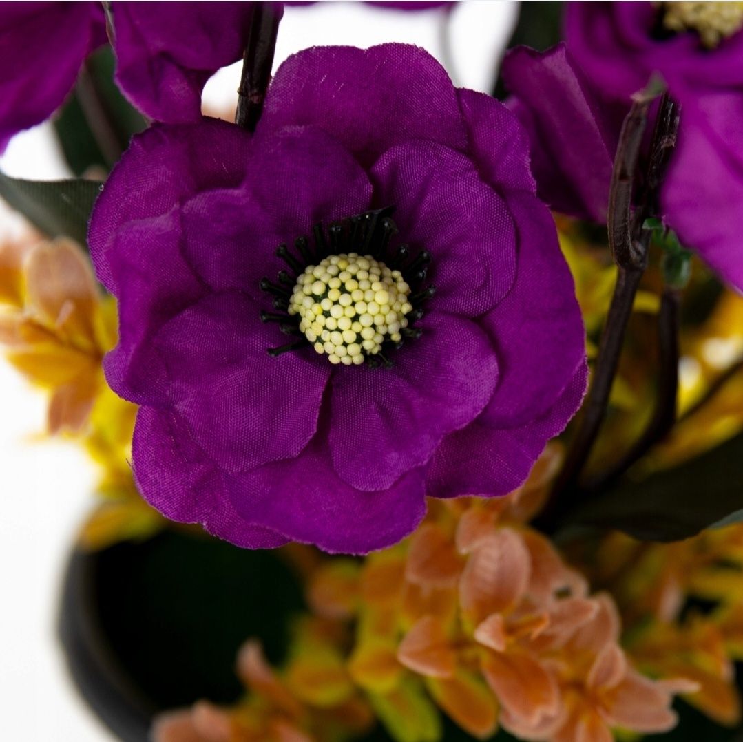 Kwiaty sztuczne w doniczce fioletowe
