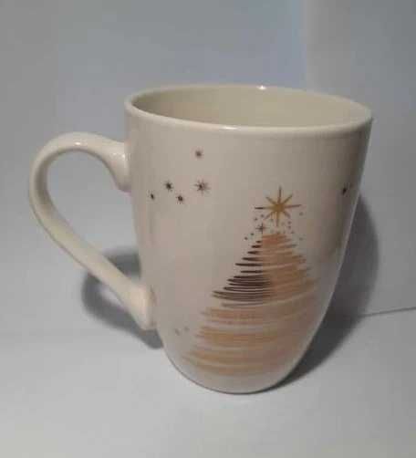 Kubek ceramiczny kremowy z choinką, Altom Design, 300 ml