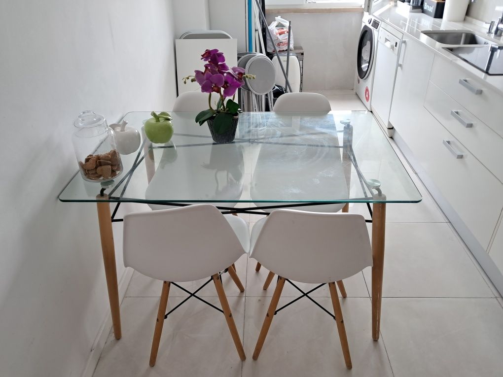 Mesa de vidro de 120x80