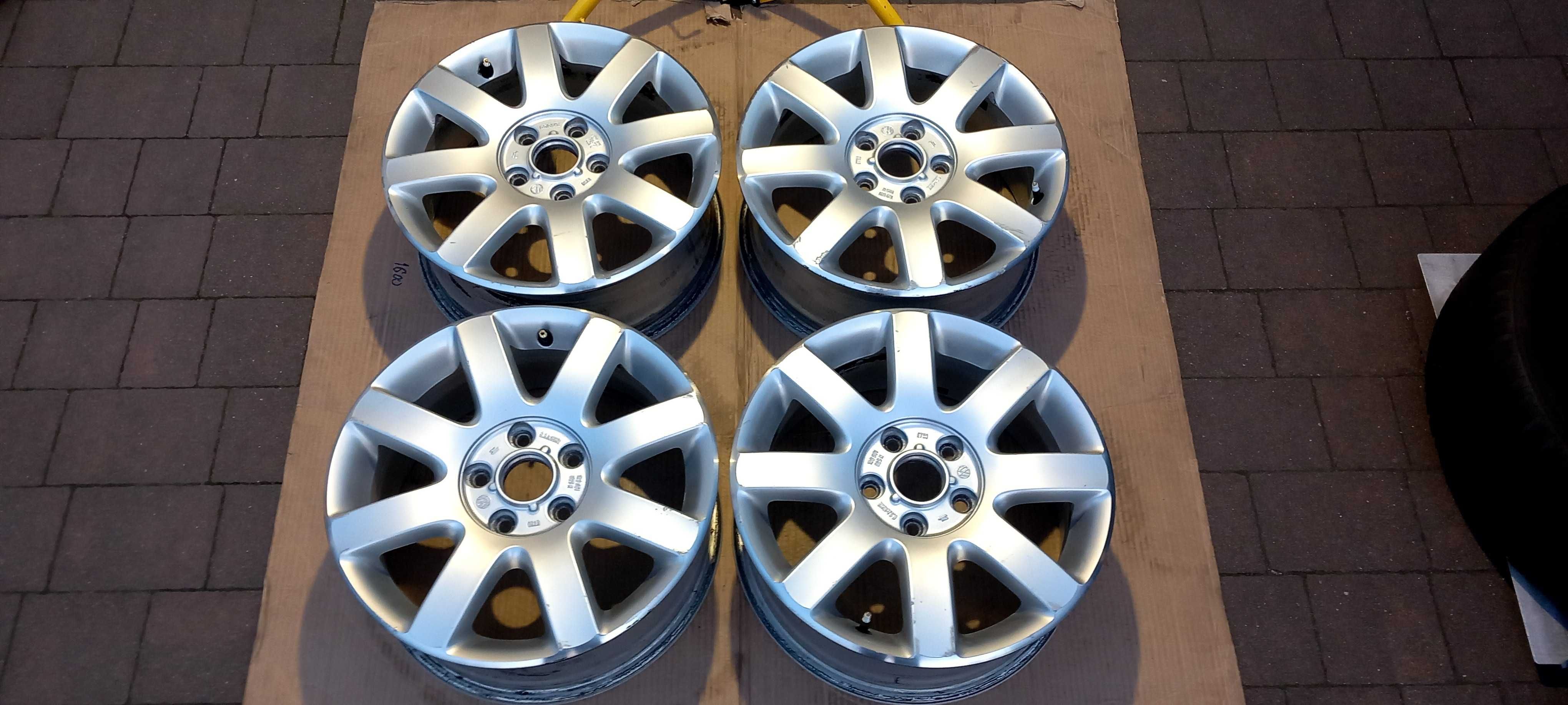 Felgi aluminiowe 4x oryginał VW 6.5Jx16, 5x112, ET50, Brak dekielków