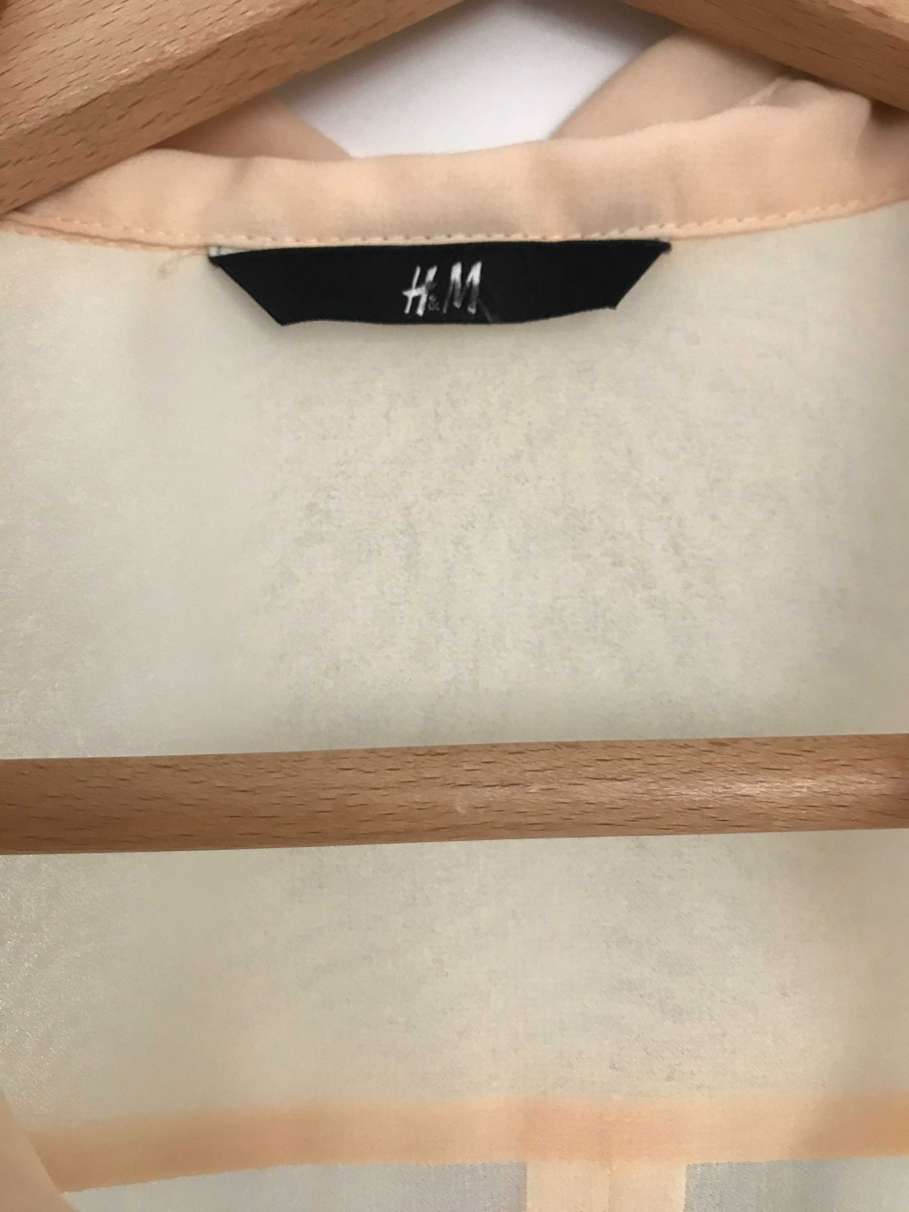 H&M morelowa, prześwitująca koszula oversize M/L/XL