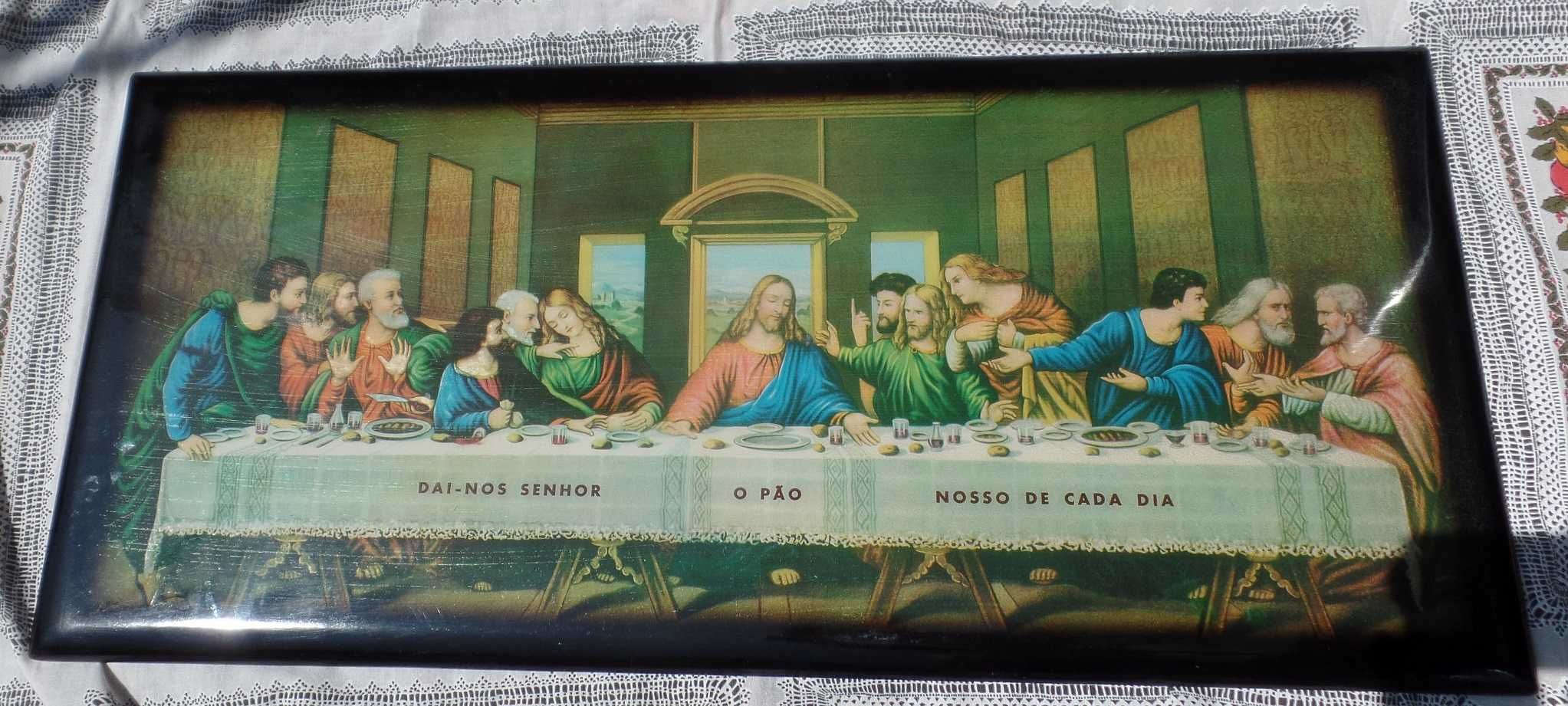 Quadro em Madeira " A Última Ceia de Cristo"