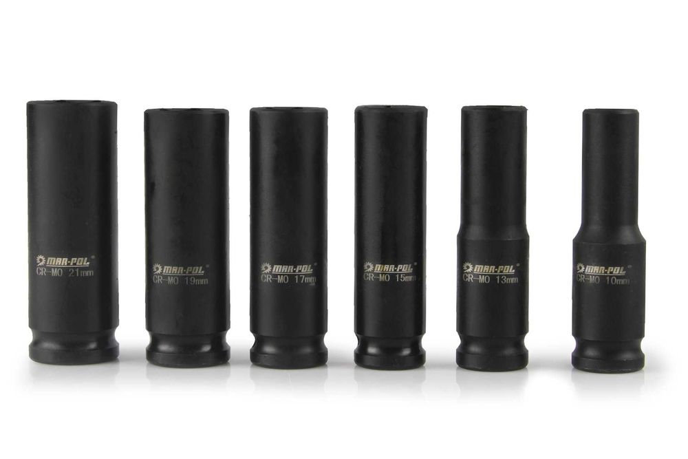 Nasadki Udarowe Długie 6szt 10-21mm - NOWE