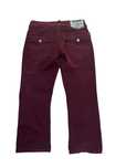 true religion red pants slim fit flared USA drip drill