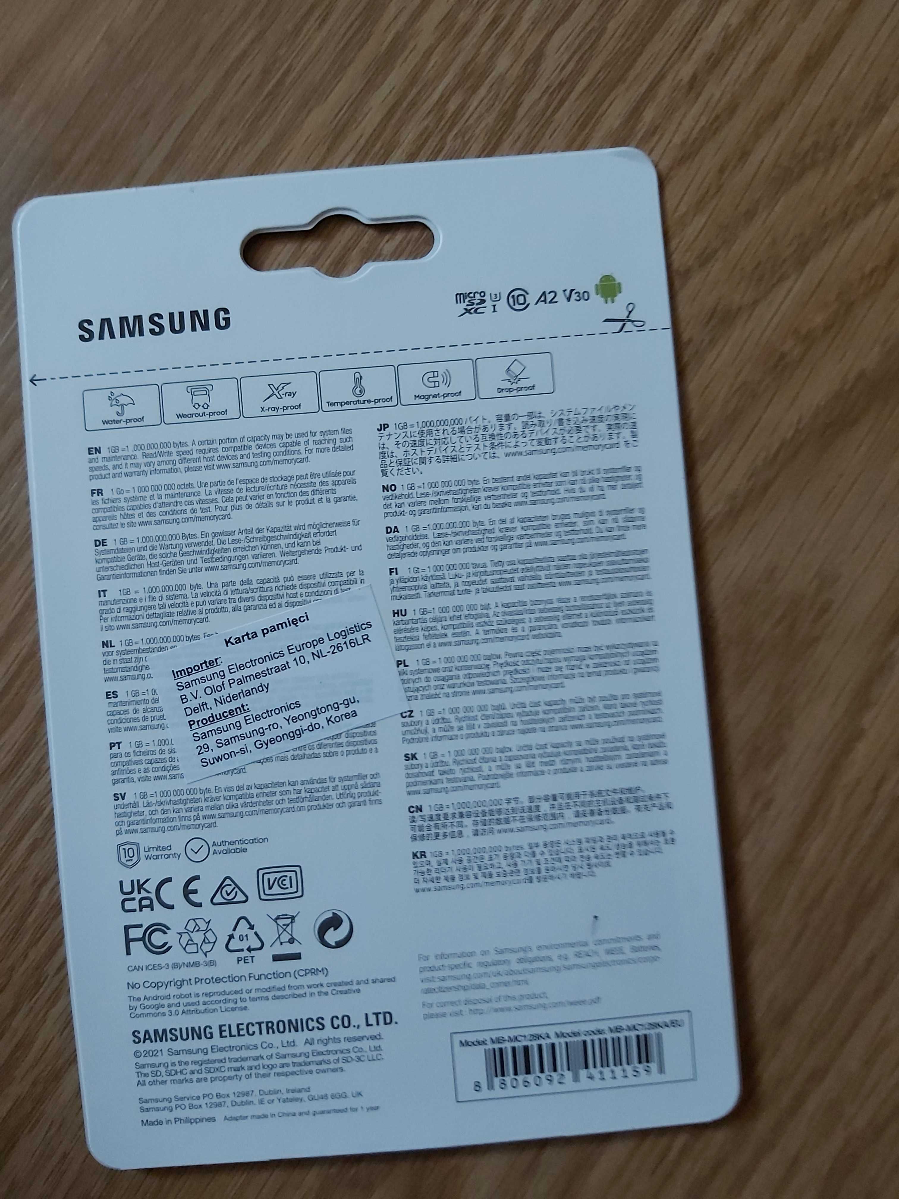 Samsung 128GB microSDXC EVO Plus 130MB/s  120 miesięcy gwaranci parago