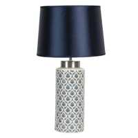 Lampa ceramiczna biało-granatowa wys.51cm. 6LMC0023