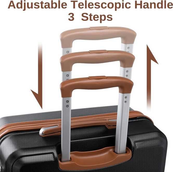 zestaw  walizek z twardego tworzywa ABS, kabinowa + kosmetyczka (13)