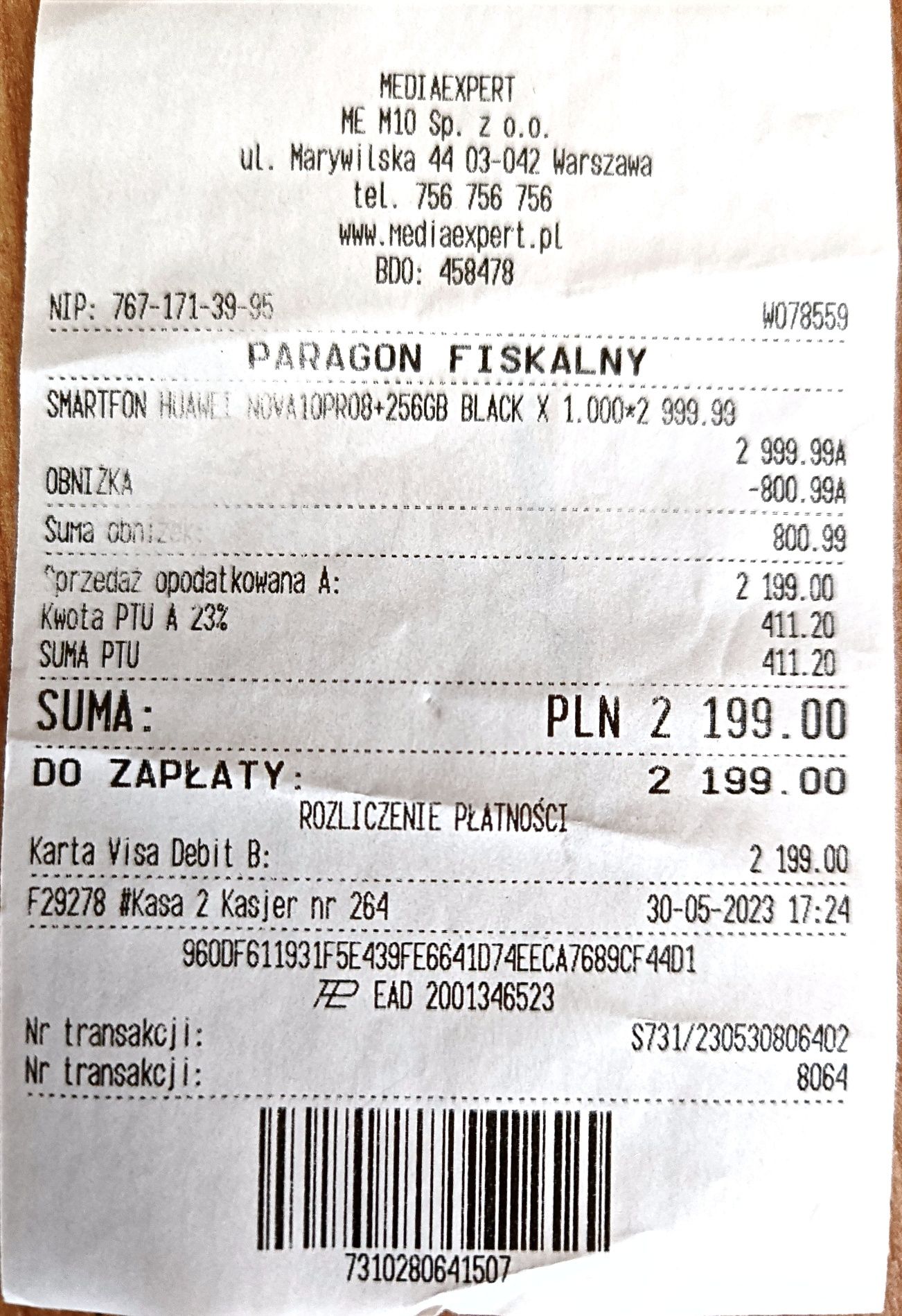 Huawei Nova 10 Pro Gwarancja