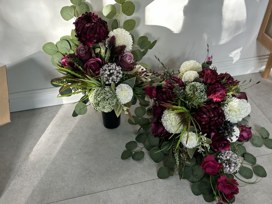 Kompozycja bukiet i wiazanka na pomnik grob chryzantemy