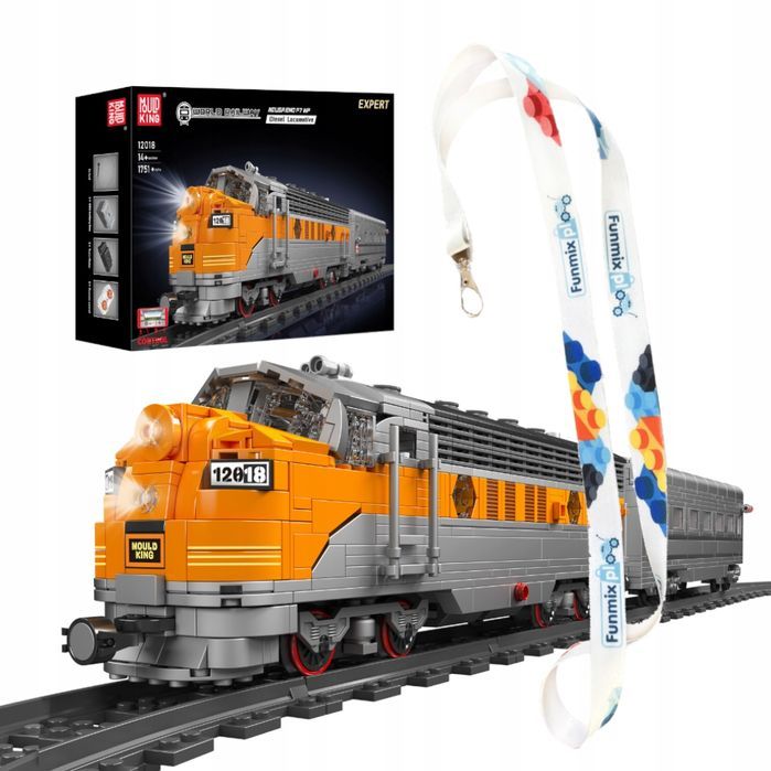 Klocki 1751 el. Pociąg kolejka konstrukcyjne Mould King 12018S
