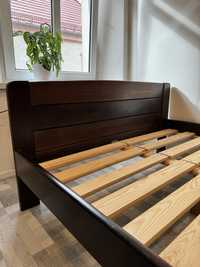 Łóżko sosnowe ciemny brąz wenge 140 x 200