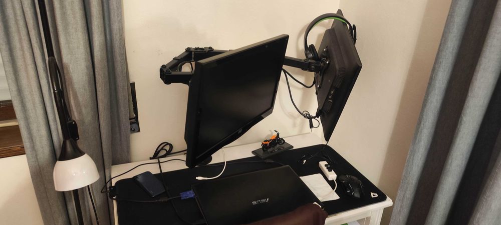 Suporte monitor + 2 monitor Hp