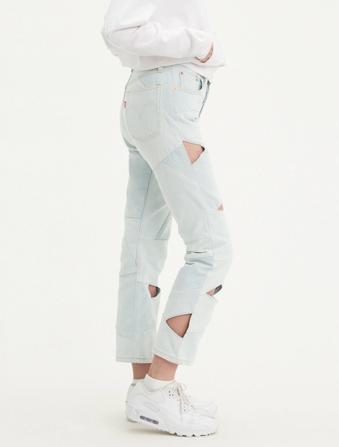 Джинсы LEVIS 23х26 Premium 501 Original Cropped Patchwork Button Fly