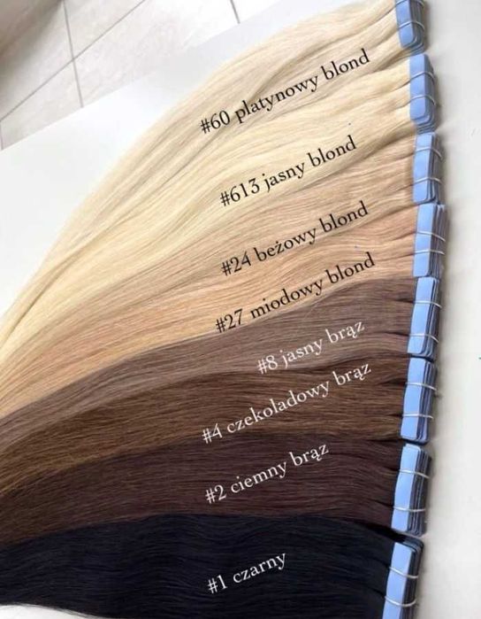 Tape On 57 cm 10 KANAPEK 20 taśm WŁOSY NATURALNE movito