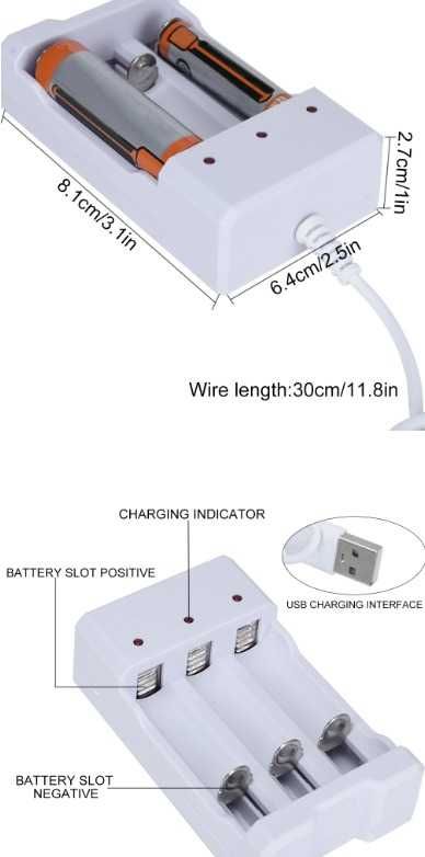 Зарядное устройство для аккумуляторов АА/ААА на 3 слота