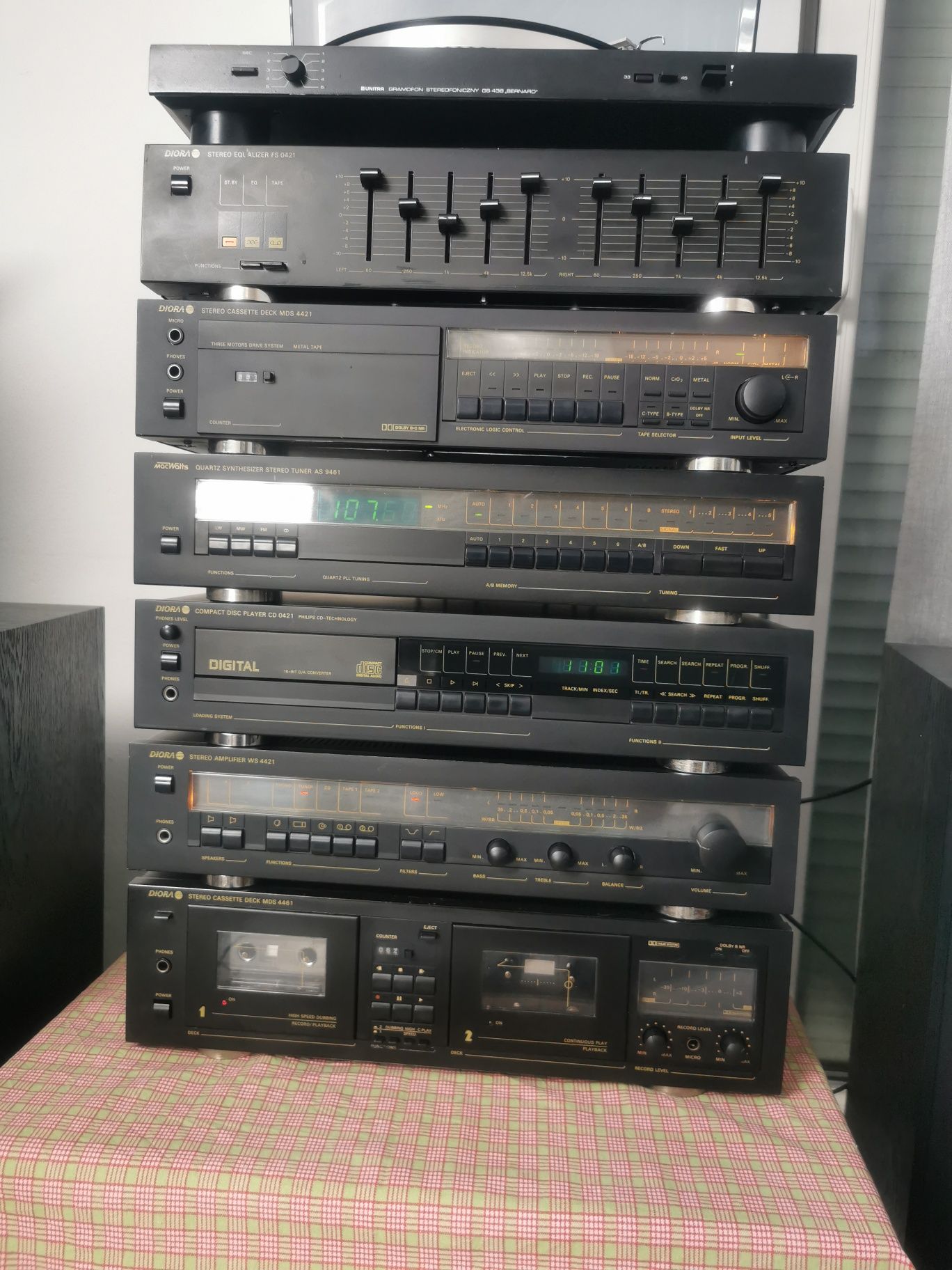 Wieża Stereo Unitra Mac Watts Diora SSL 4421- 7 el. ŁADNY STAN Radmor