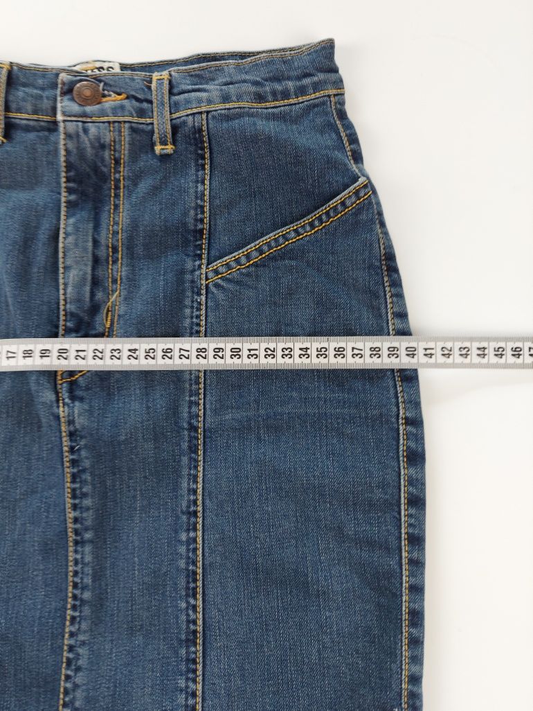 Jeansowa spodnica przed kolano vintage retro rozmiar S dżinsowa