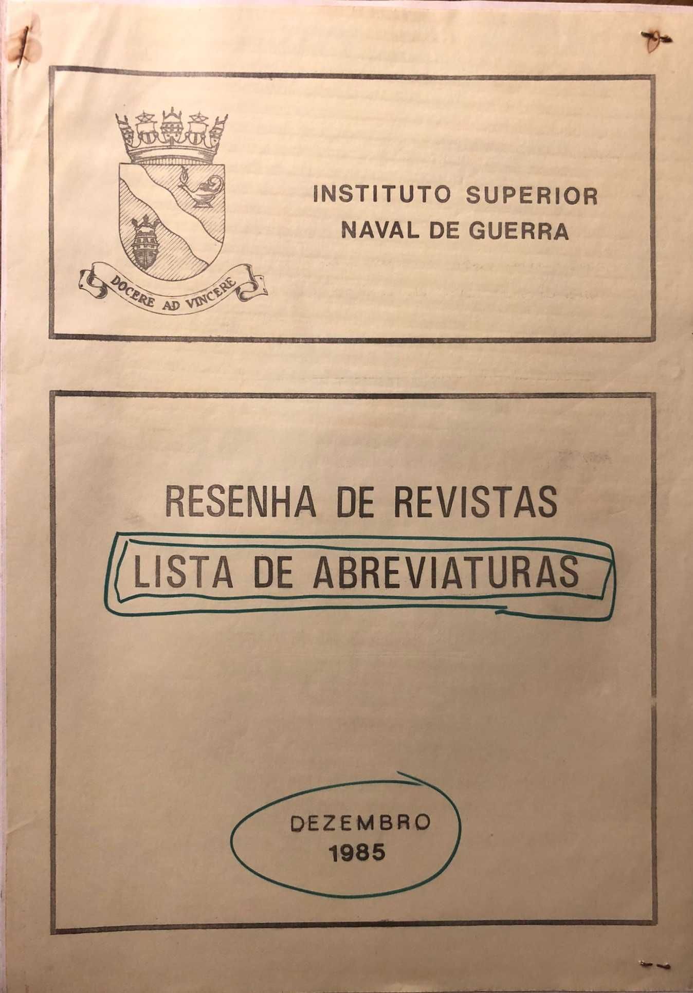 Resenha de Revistas - Lista de Abreviaturas